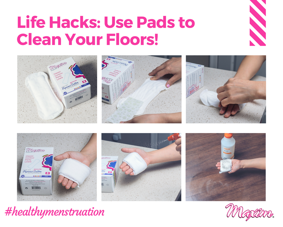 9 Life Hacks, Using Period Pads and Maxim Product!
