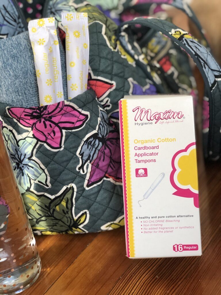 bag with tampons